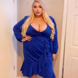 Plus Size Wrap Dress 3x/4x Yoins